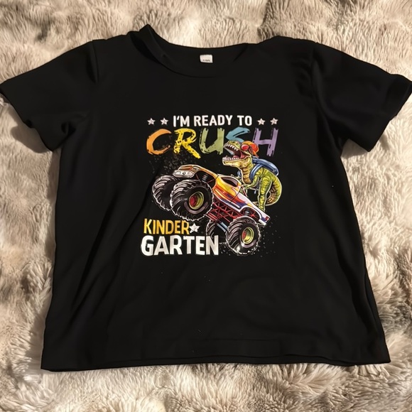 Ready to crush Kindergarten -T-Shirt with Dinosaur and Monster Truck - Picture 1 of 3